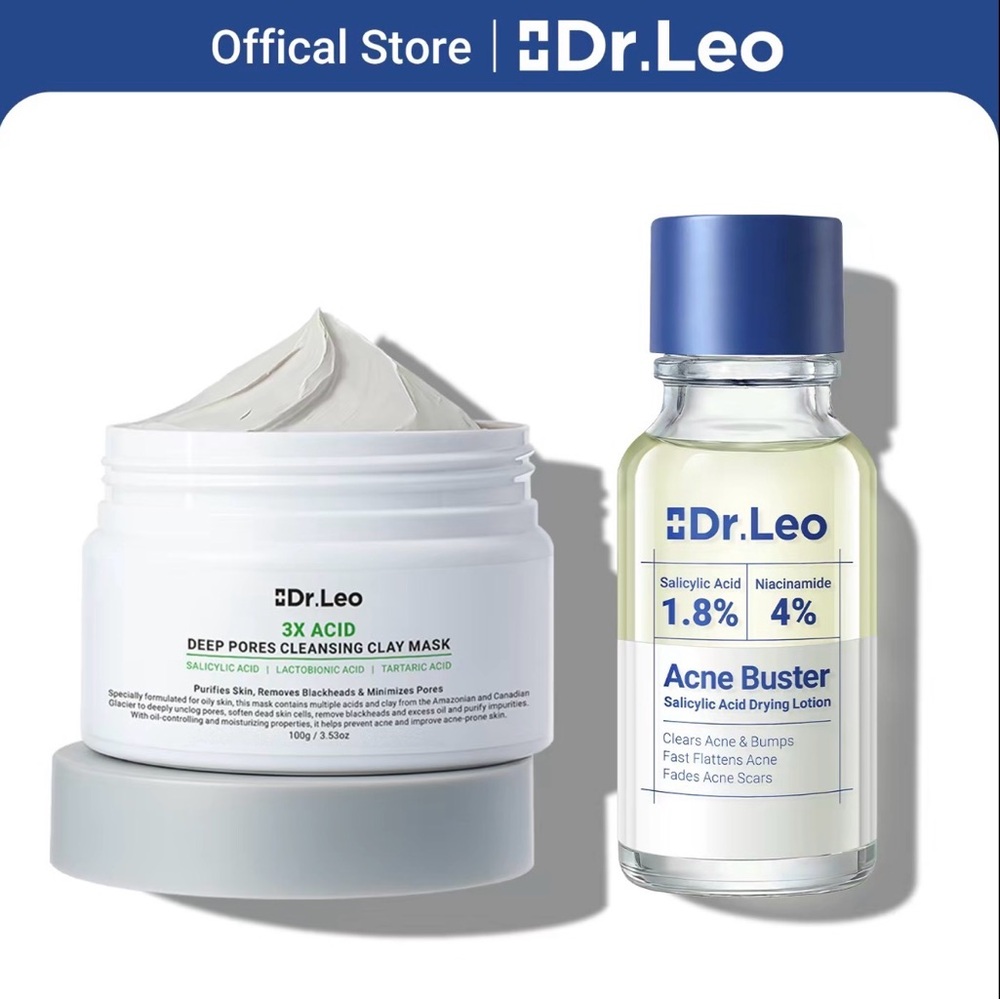 Dr. Leo Acne Products: Pimple Drying Lotion + Clay Deep Pore Cleansing Mask